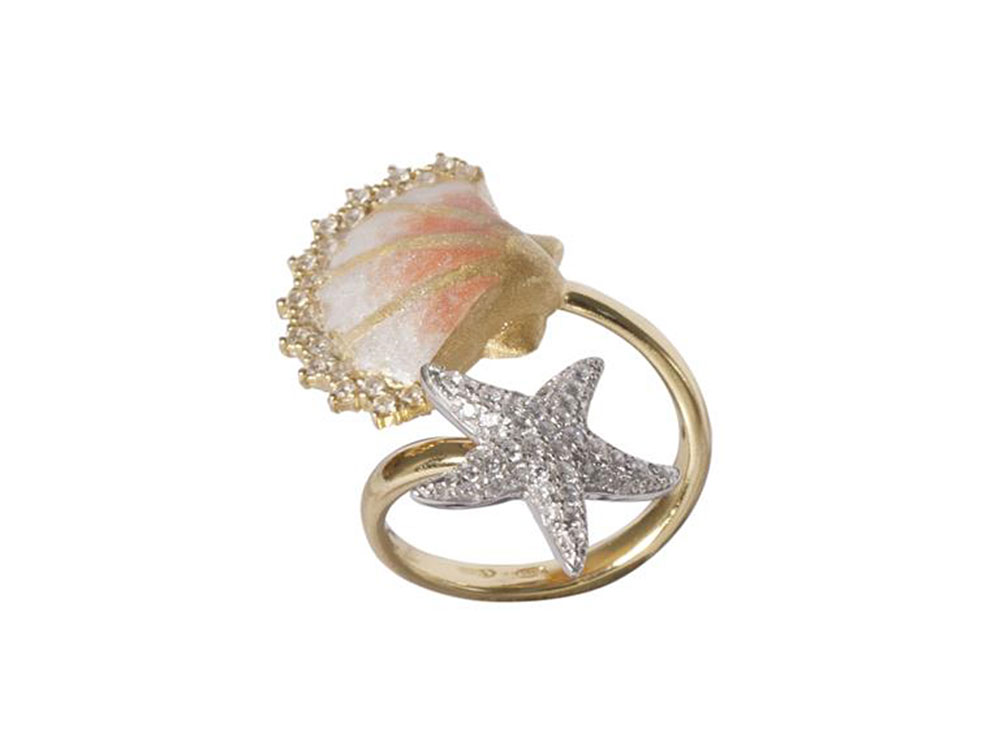 Starfish & Shell Ring - Simple, effective and unusual ring