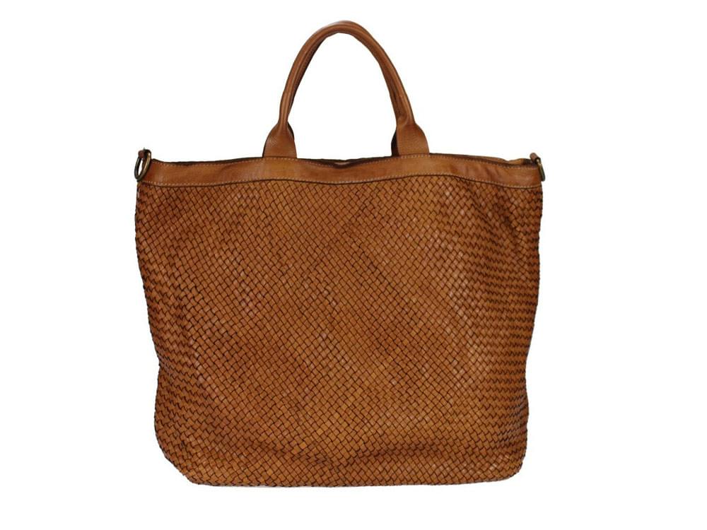 Amandola (tan) - Large, soft, comfortable vintage leather bag