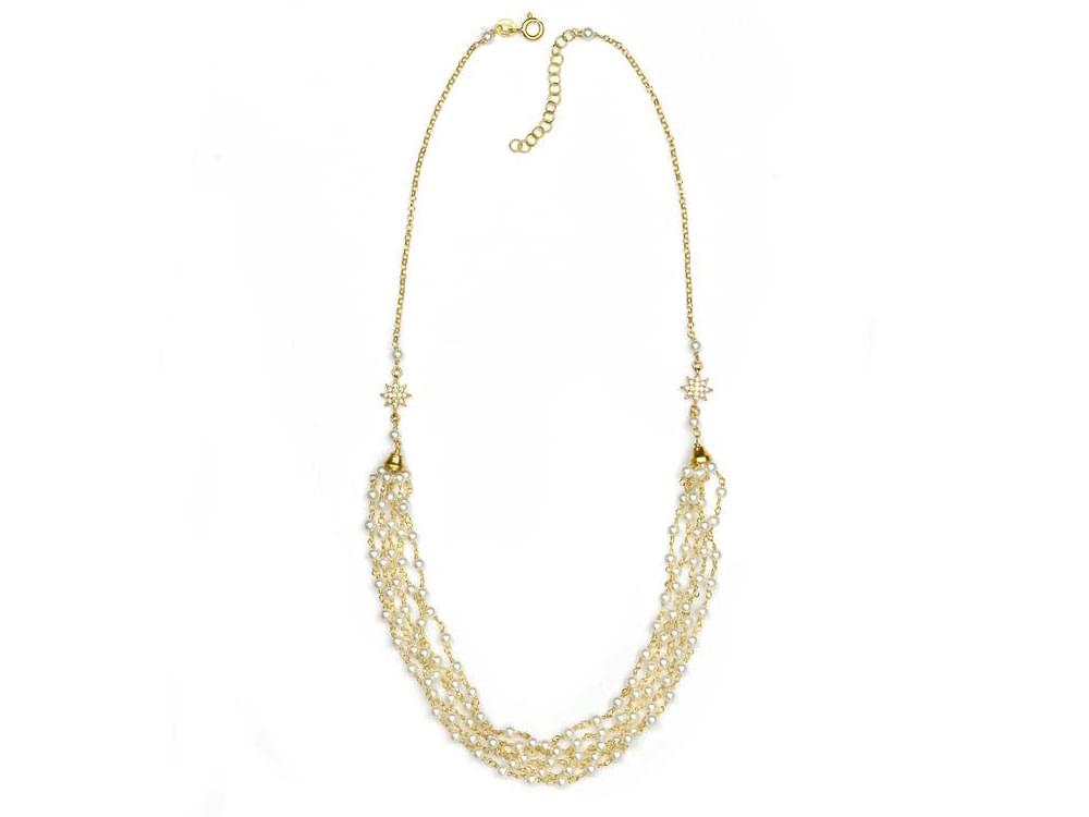 Scintilla Necklace (gold & white) - Outstanding necklace - Handmade in Italy