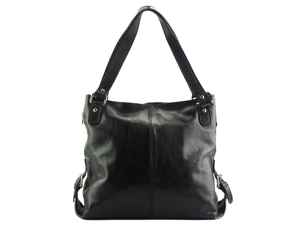 Cascia (black) - Shopper style leather handbag