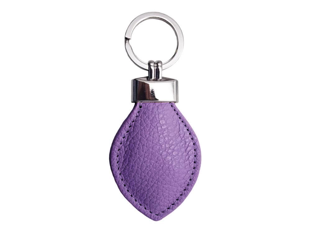 Leather Key Ring (purple) - An attractive, lightly padded leather key ring