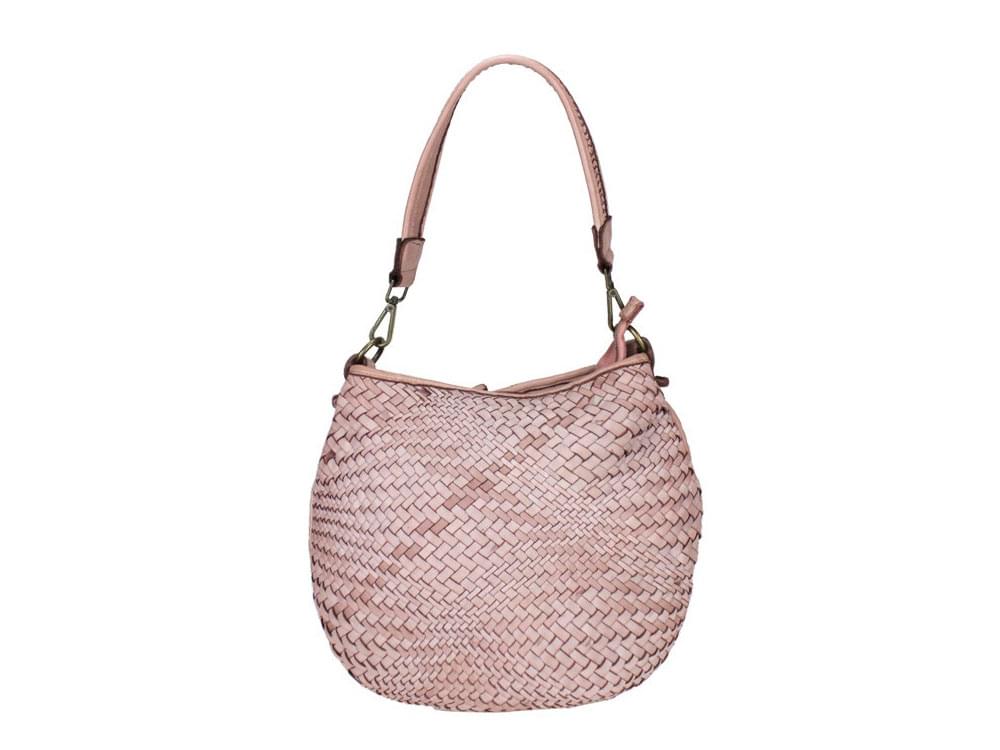 Piea (damask pink) - A slim, fashionable leather shoulder bag