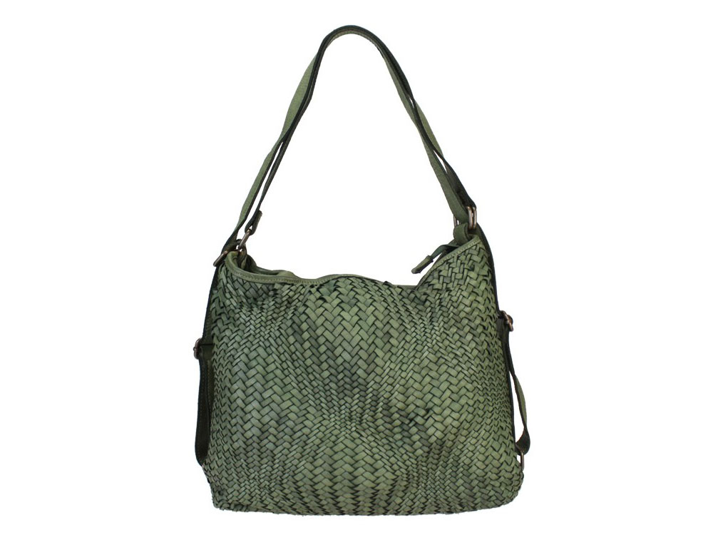 Scario (green) - A beautiful, soft, top quality Italian leather shoulder bag