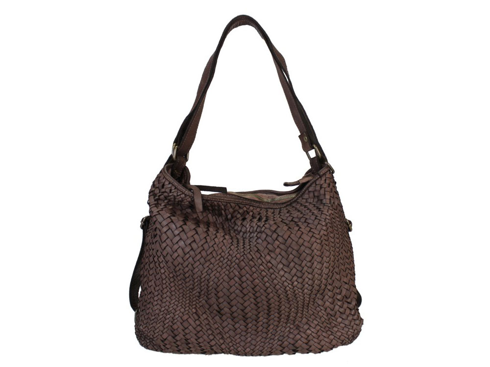 Scario (dark brown) - A beautiful, soft, top quality Italian leather shoulder bag