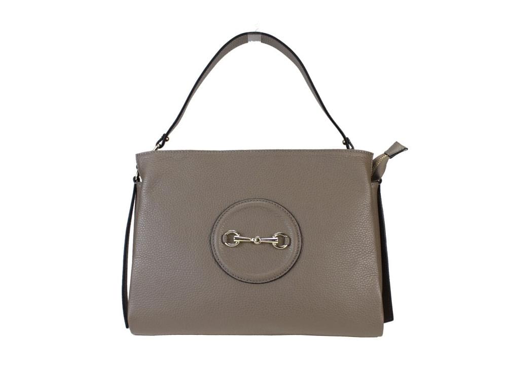 Oria (taupe) - A traditional style, smart leather handbag