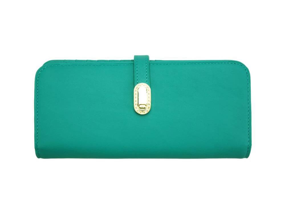 Valentina (turquoise) - Patent leather wallet