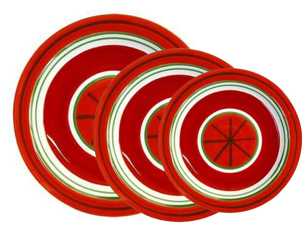 Etna - set of 3 plates - Handmade, traditional ceramic plates from Sicily