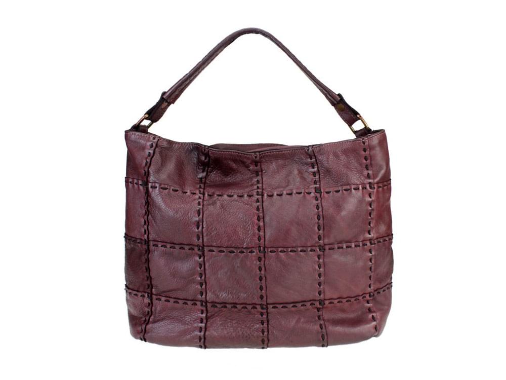 Deruta (plum) - Soft, luxurious Italian leather bag