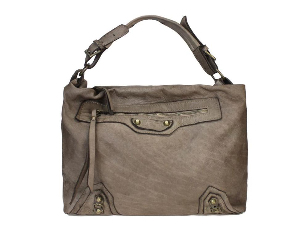 Empoli (taupe) - Soft, practical, Italian leather bag