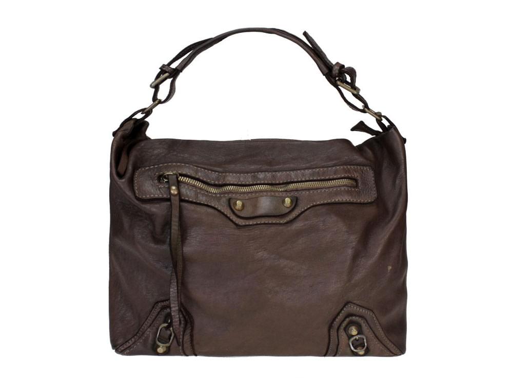 Empoli (dark brown) - Soft, practical, Italian leather bag