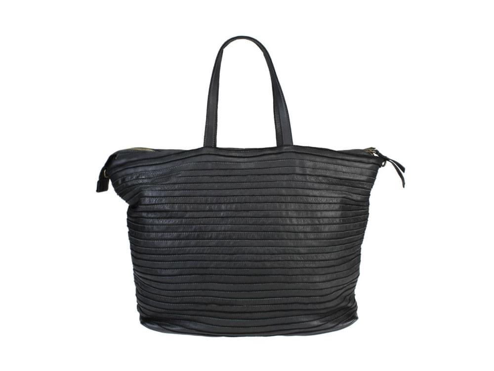 Imola (black) - Unusual calf leather tote bag