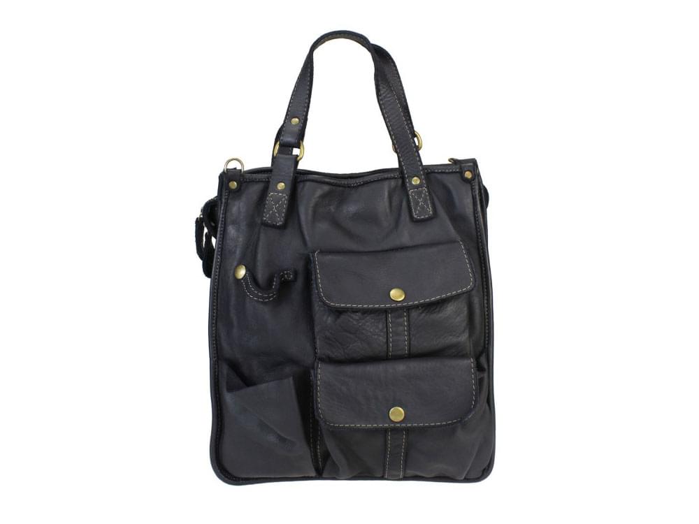 Verona (black) - Large, useful leather bag