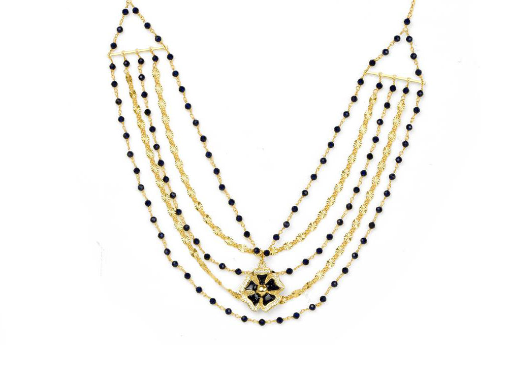 Cinquefoil Necklace (small flower) - An elegant, multi-strand necklace
