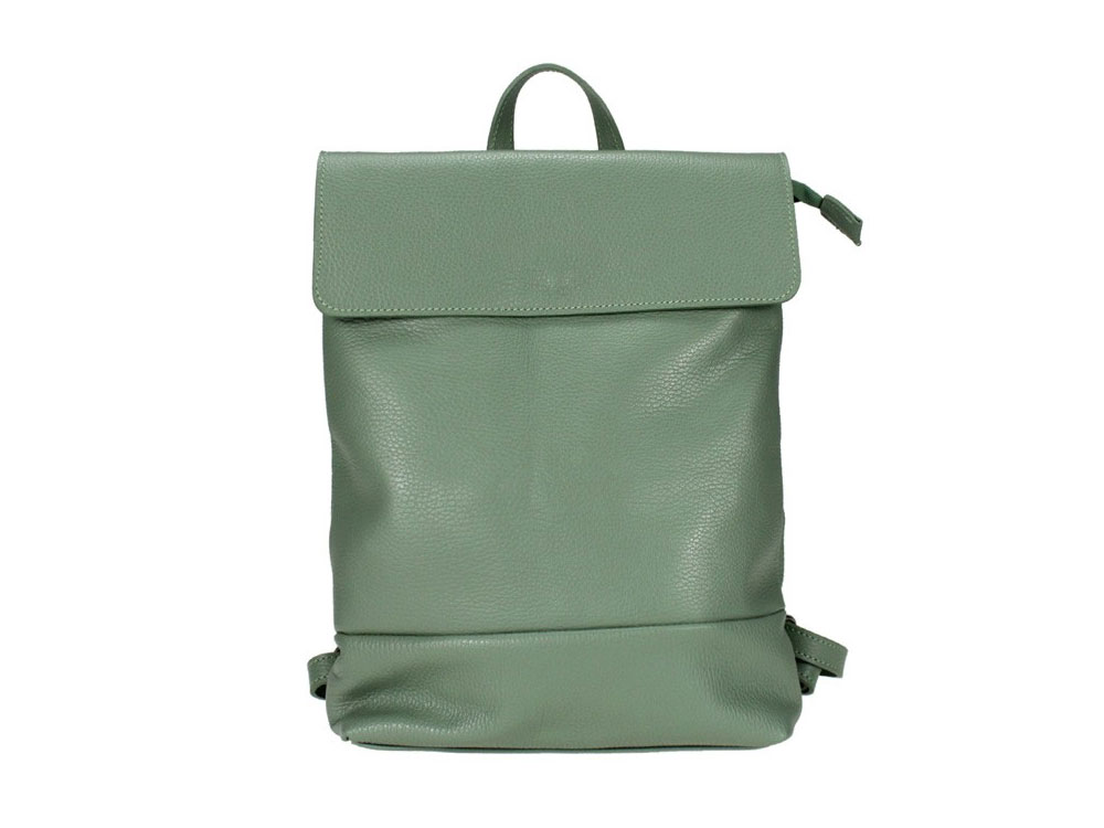 Rosate (mint) - Plain, simple, leather backpack