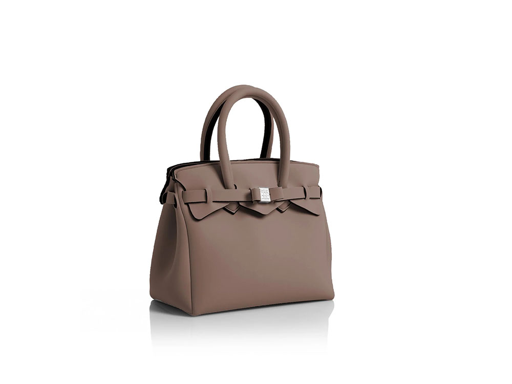 Petite Miss Handbag (cappuccino) - Small, spacious Lycra Handbag