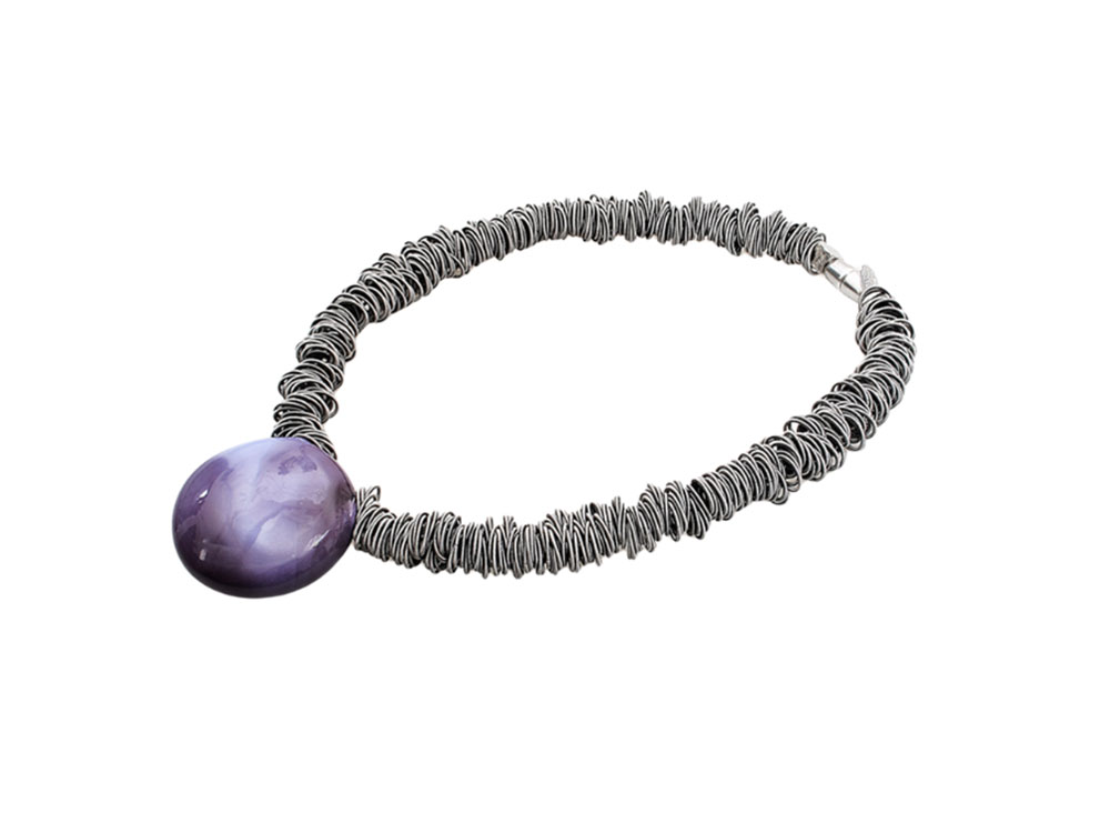 Maratea Necklace (periwinkle) - Elegant Murano Glass with a Unique Sculptural Design