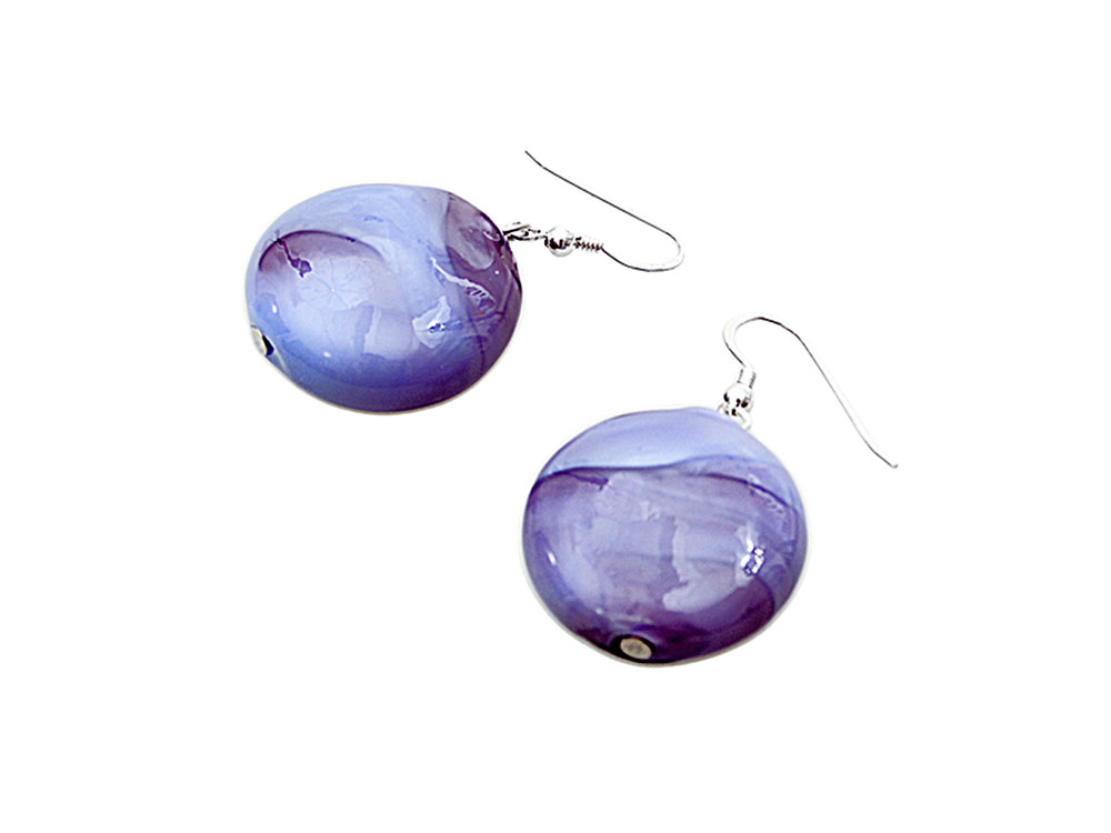 Maratea Earrings (periwinkle) - Handmade Murano Glass & Sterling Silver  