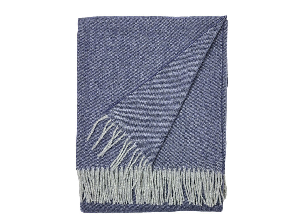 Misto (blue) - Italian Merino Wool Throw