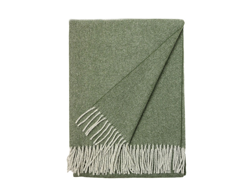 Misto (green) - Italian Merino Wool Throw