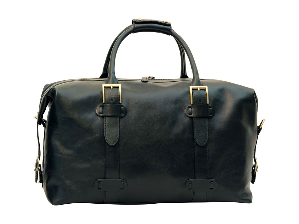 Vagabonda (black) - Masculine Italian Duffel Style Travel Bag