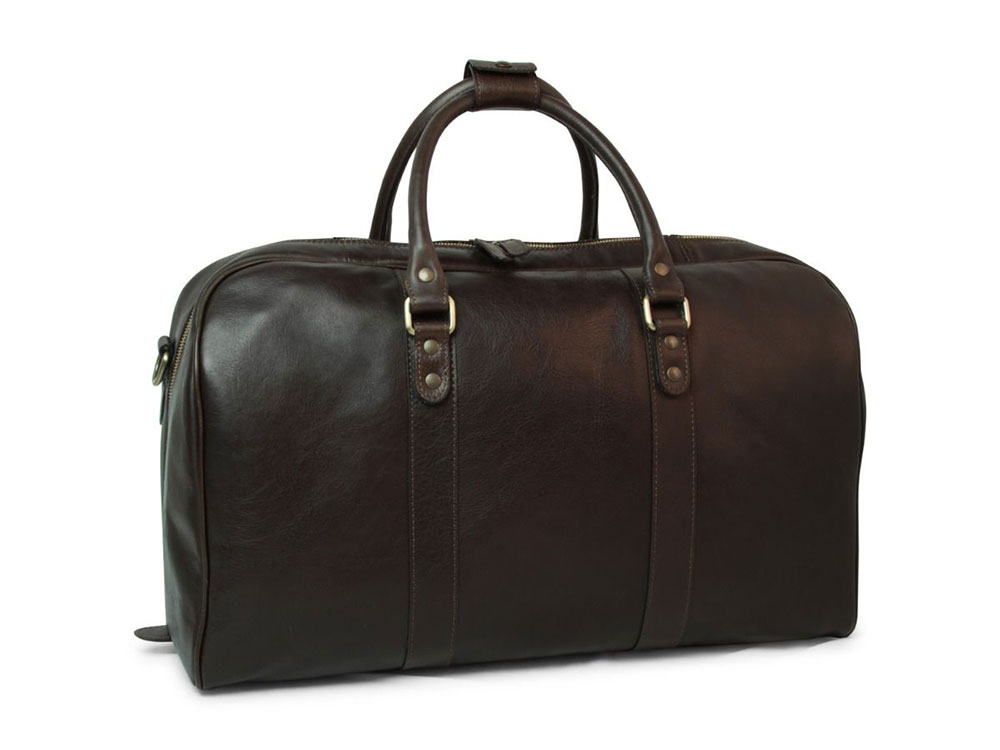 Aviatore (dark brown) - Streamlined Italian Leather Travel Bag