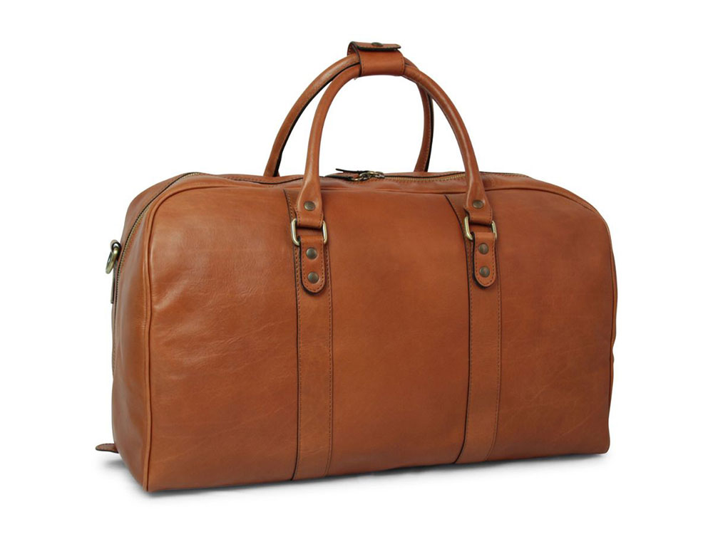 Aviatore (tan) - Streamlined Italian Leather Travel Bag