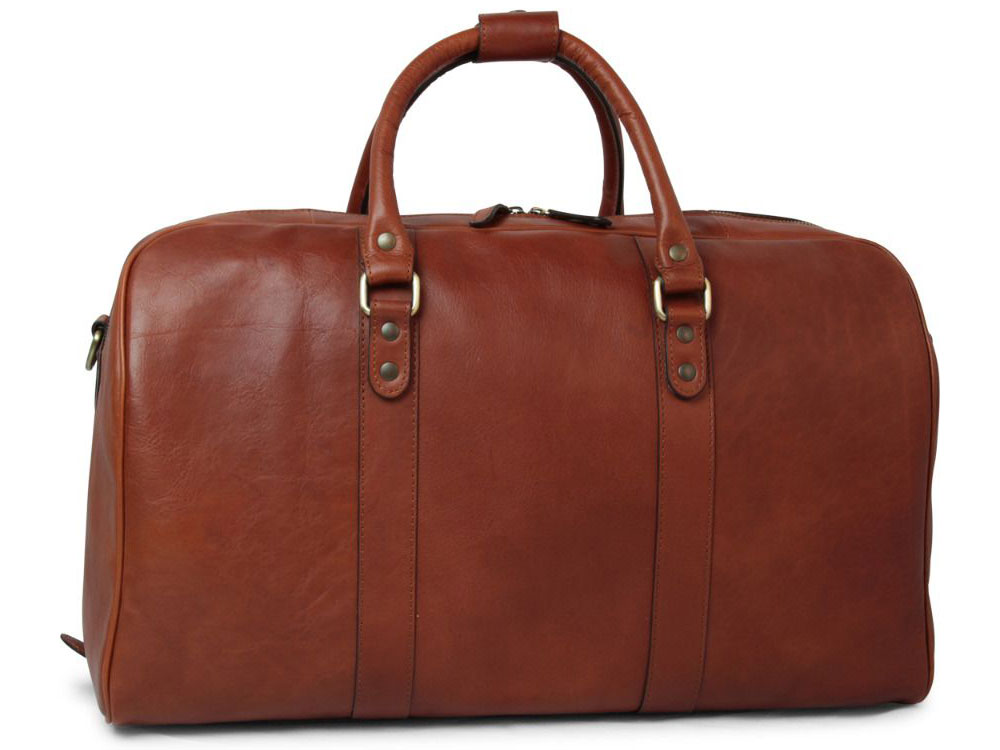 Aviatore (mahogany) - Streamlined Italian Leather Travel Bag
