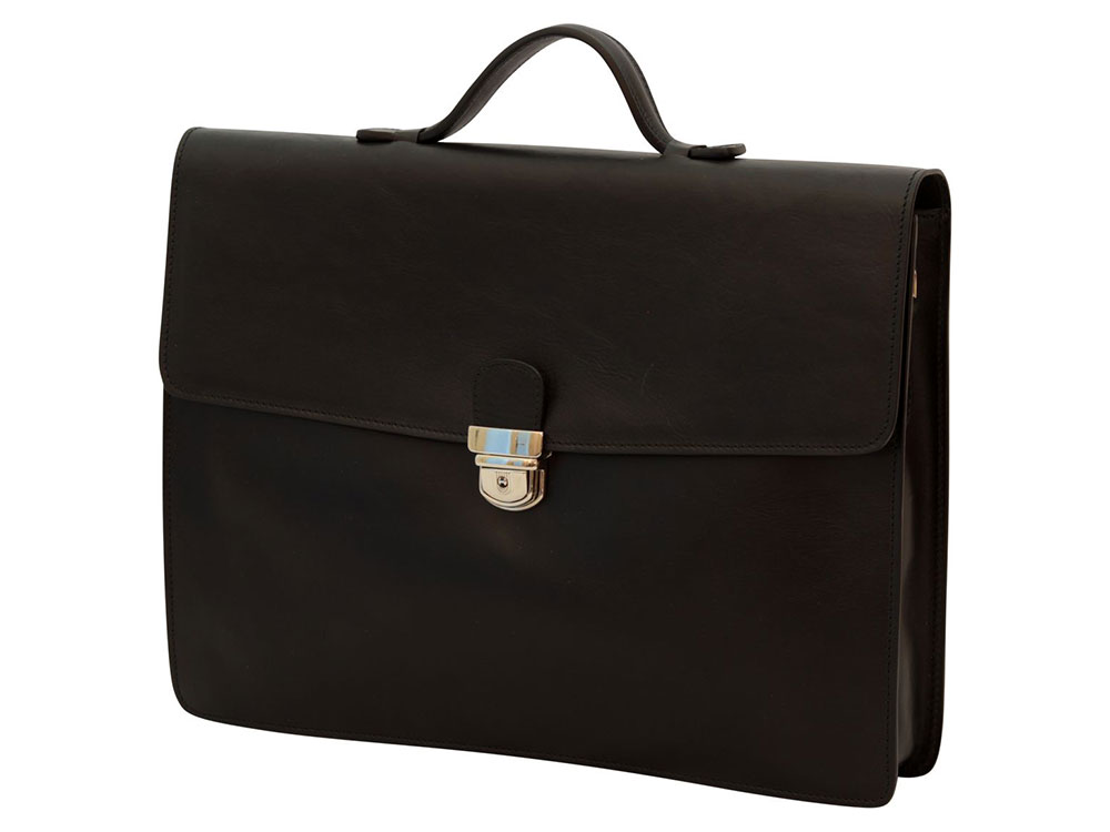 Bilancio Leather Briefcase (black) - Essential Italian elegance for business professionals