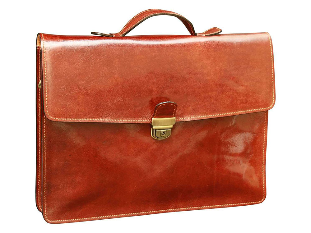 Bilancio Leather Briefcase (brown) - Essential Italian elegance for business professionals