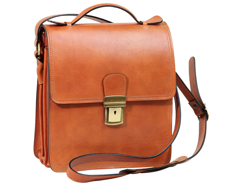 Matera Leather Shoulder Bag (tan) - Italian Full-Grain Leather