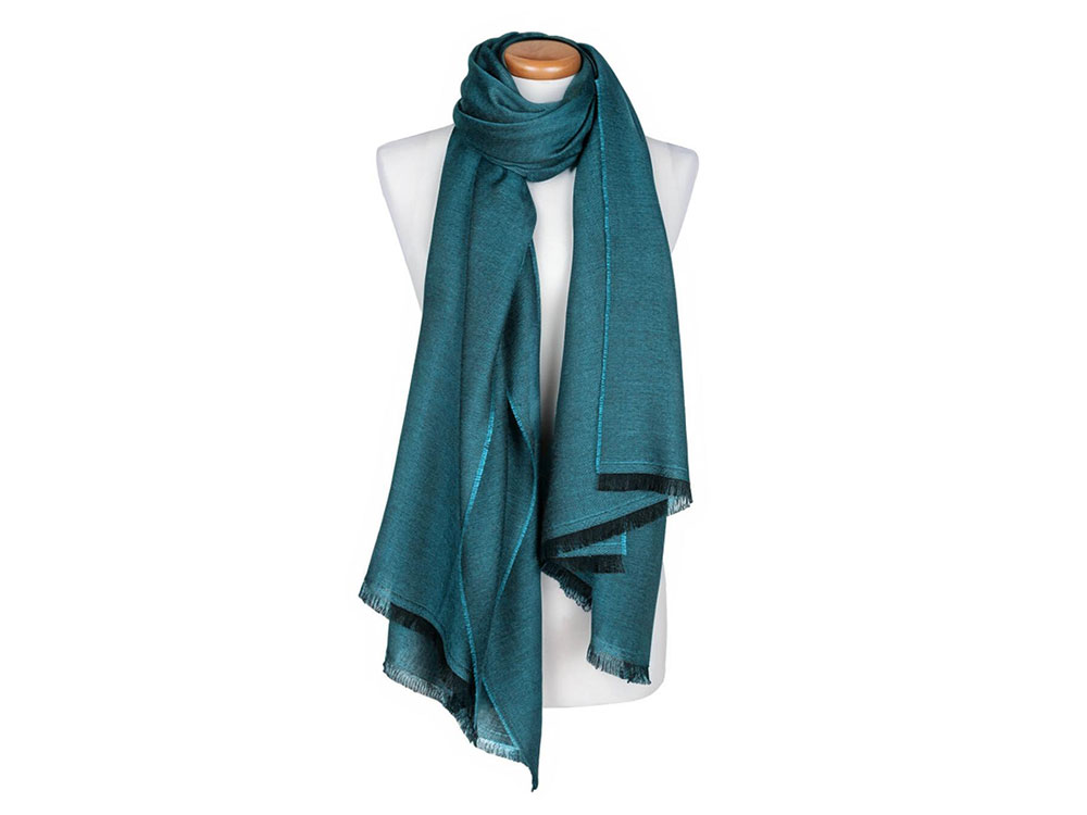 Fiorina (teal blue) - Cashmere and Silk Shawl