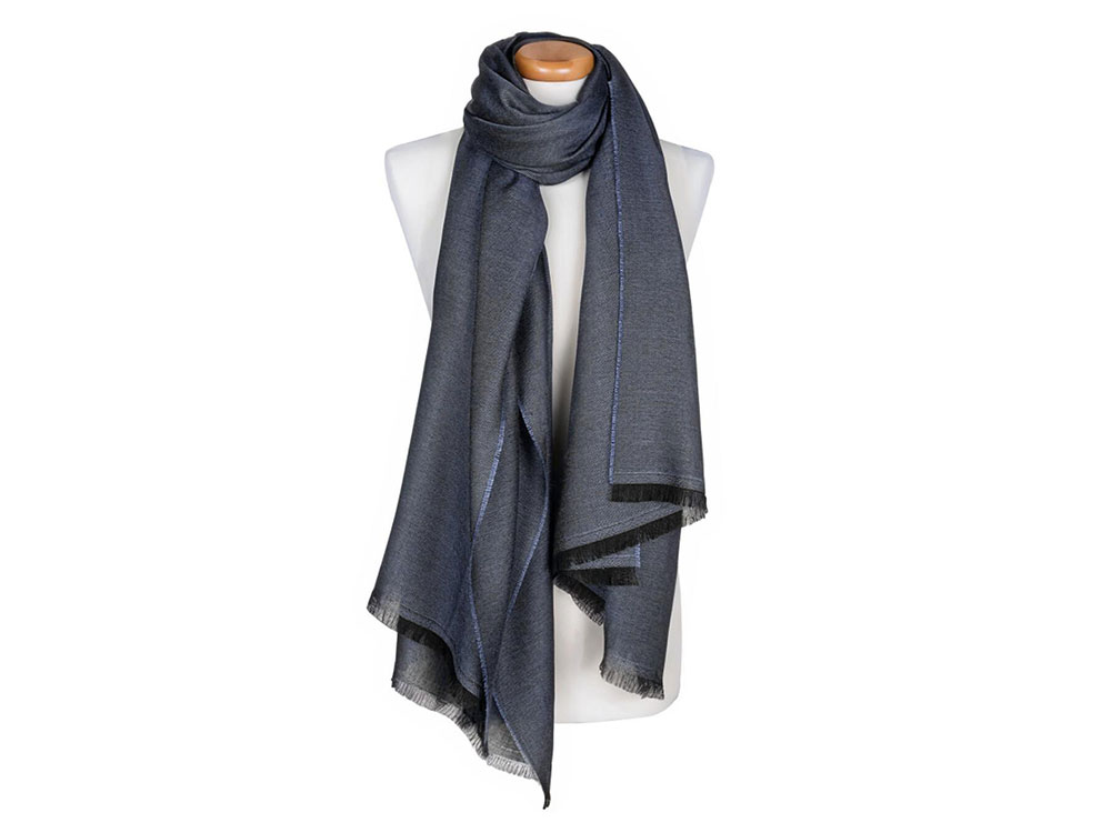Fiorina (steel grey) - Cashmere and Silk Shawl