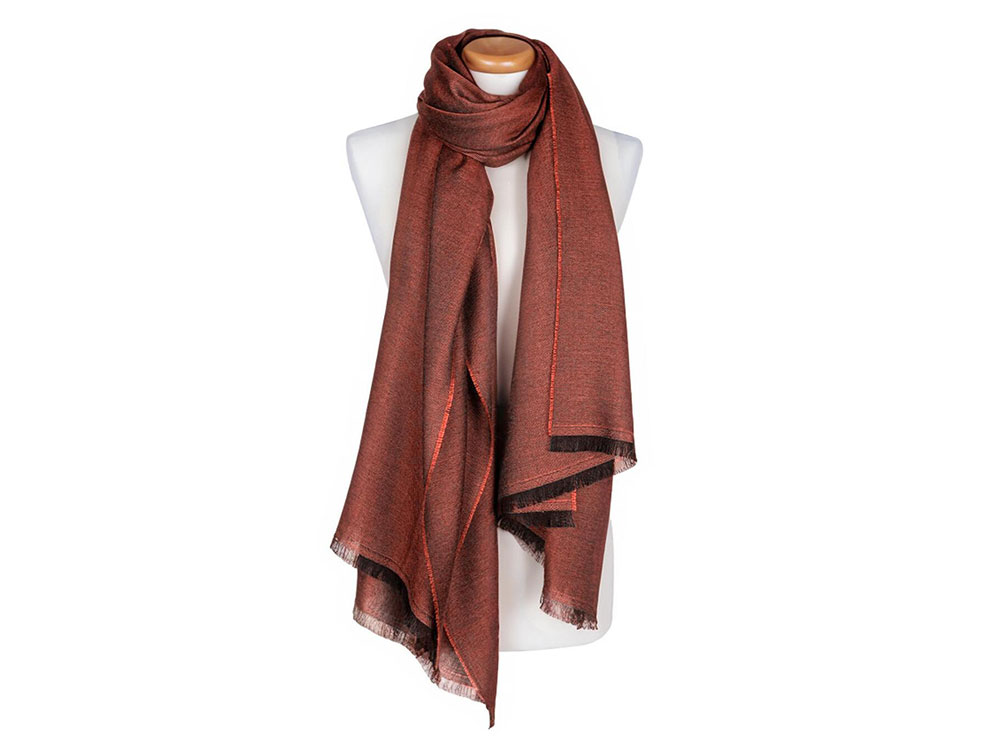 Fiorina (terracotta) - Cashmere and Silk Shawl