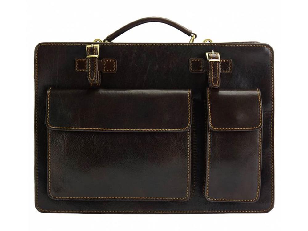 Viterbo (dark brown) - Practical and durable briefcase