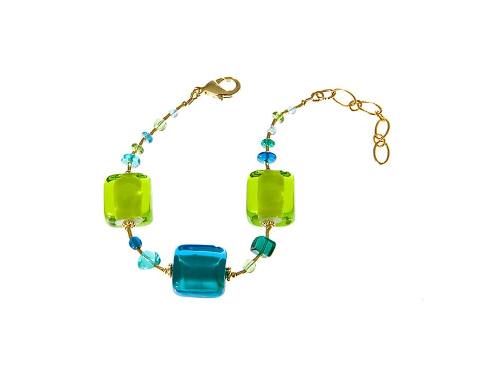 Acquerello Bracelet - Brightly coloured Murano glass beads