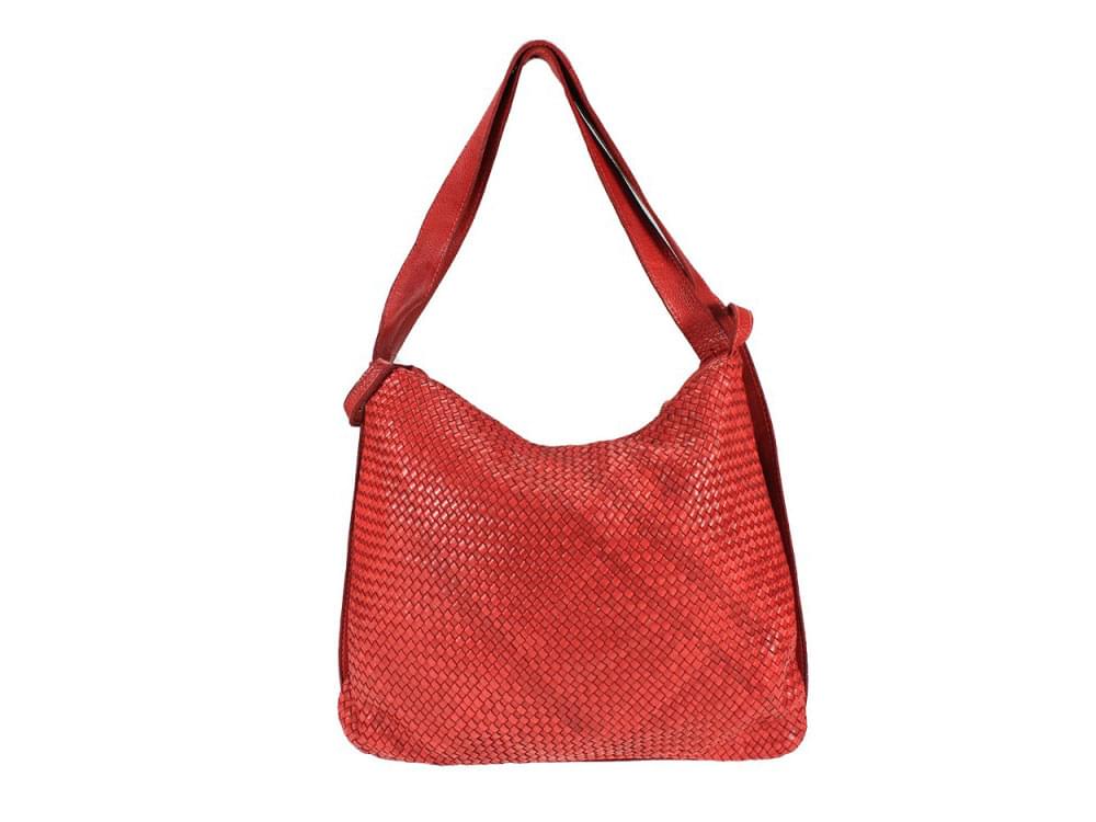 Belluno (red) - Large, versatile vintage leather bag