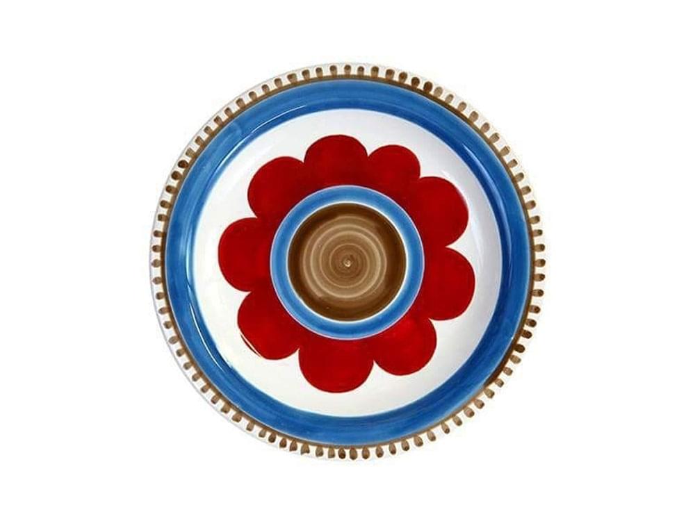 Portulaca - 18cm plate - Handmade, traditional ceramic plate from Sicily