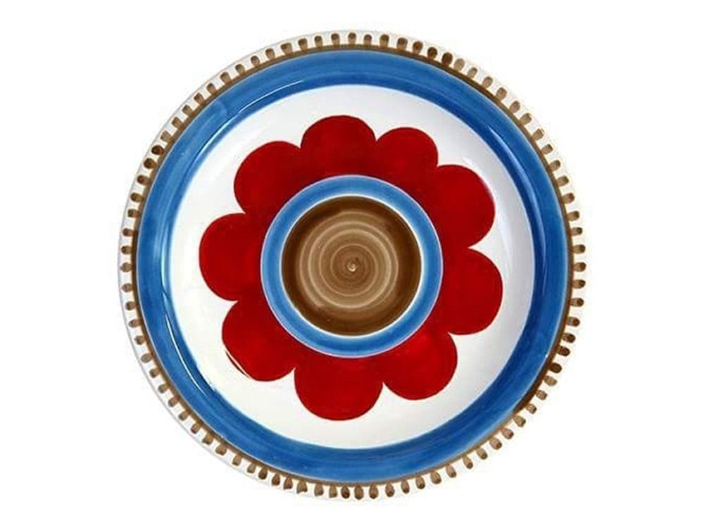 Portulaca - 25cm plate - Handmade, traditional ceramic plate from Sicily