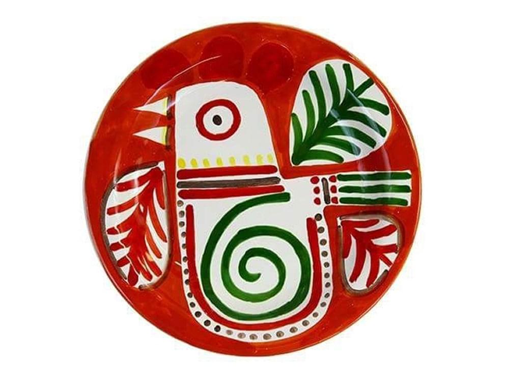 Uccello - 25cm plate - Handmade, traditional ceramic plate from Sicily