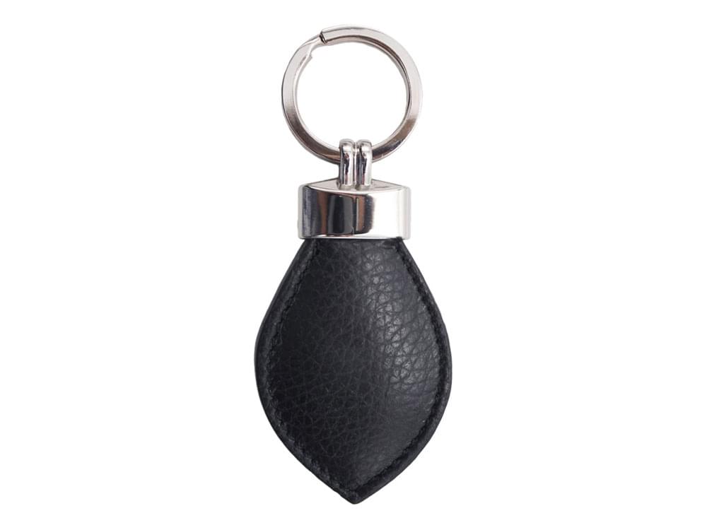 Leather Key Ring (black) - An attractive, lightly padded leather key ring