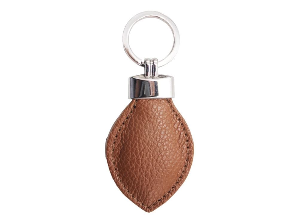 Leather Key Ring (brown) - An attractive, lightly padded leather key ring