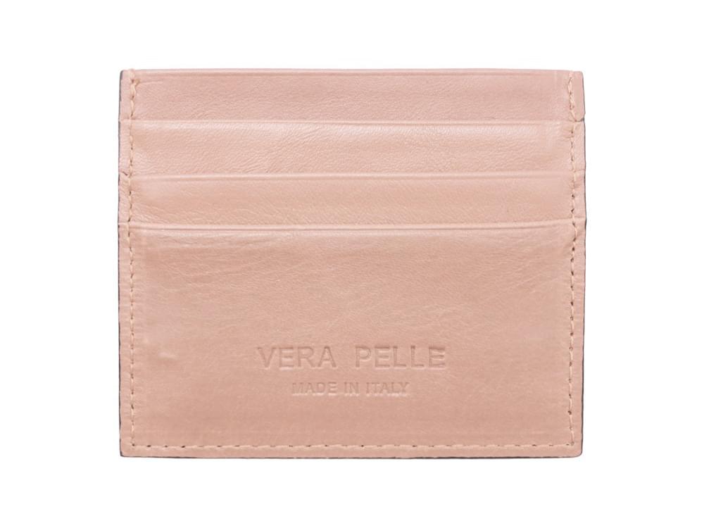 Card Holder (pale pink) - Italian leather card and cash holder