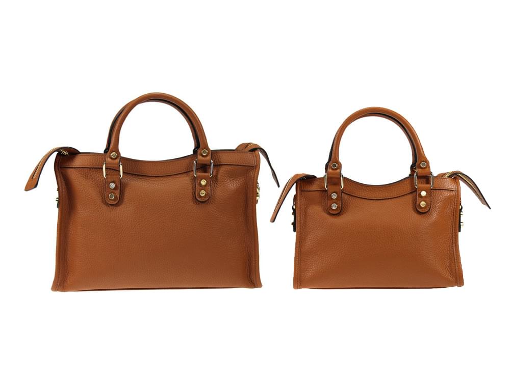 Narni, large (tan) - Useful, compact shaped leather bag