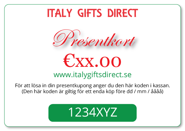 Italiensk online shopping presentkort